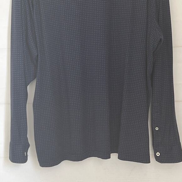 Cremieux Men's Classic Polo Shirt Size XL Black/Blue Polka Dot Long Sleeve - Picture 7 of 14